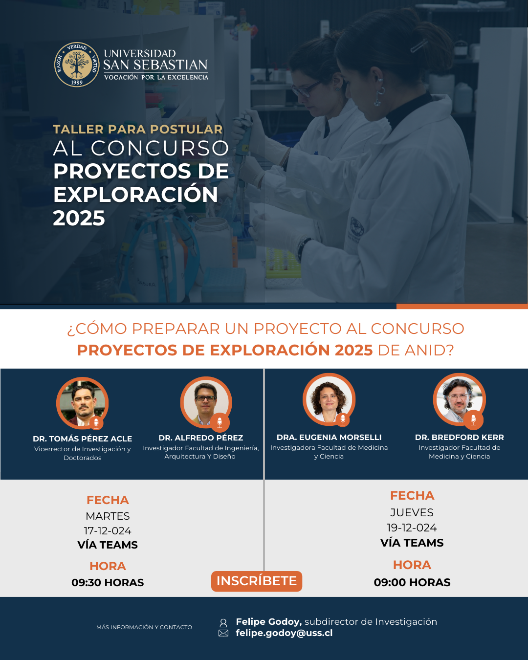 Afiche gráfico del Taller VRID Investigación Tecnológica IDEA 2025